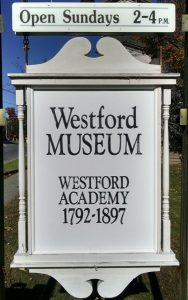 Photo of the Westford Museum Sign