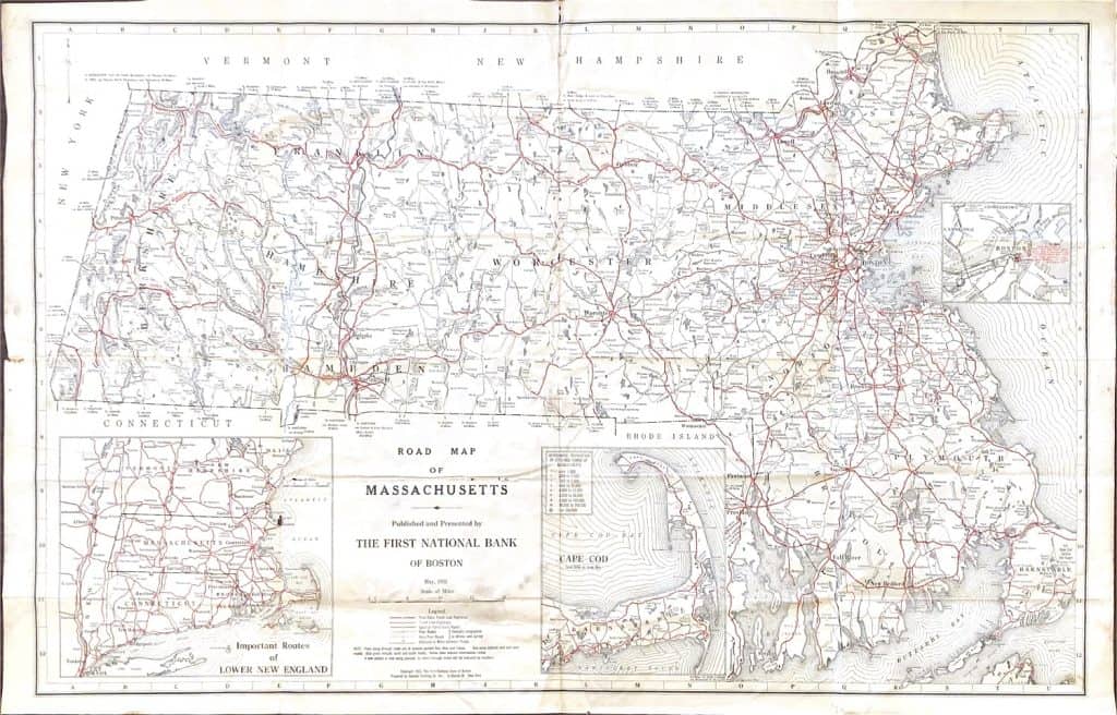 1922 Road Map of MA